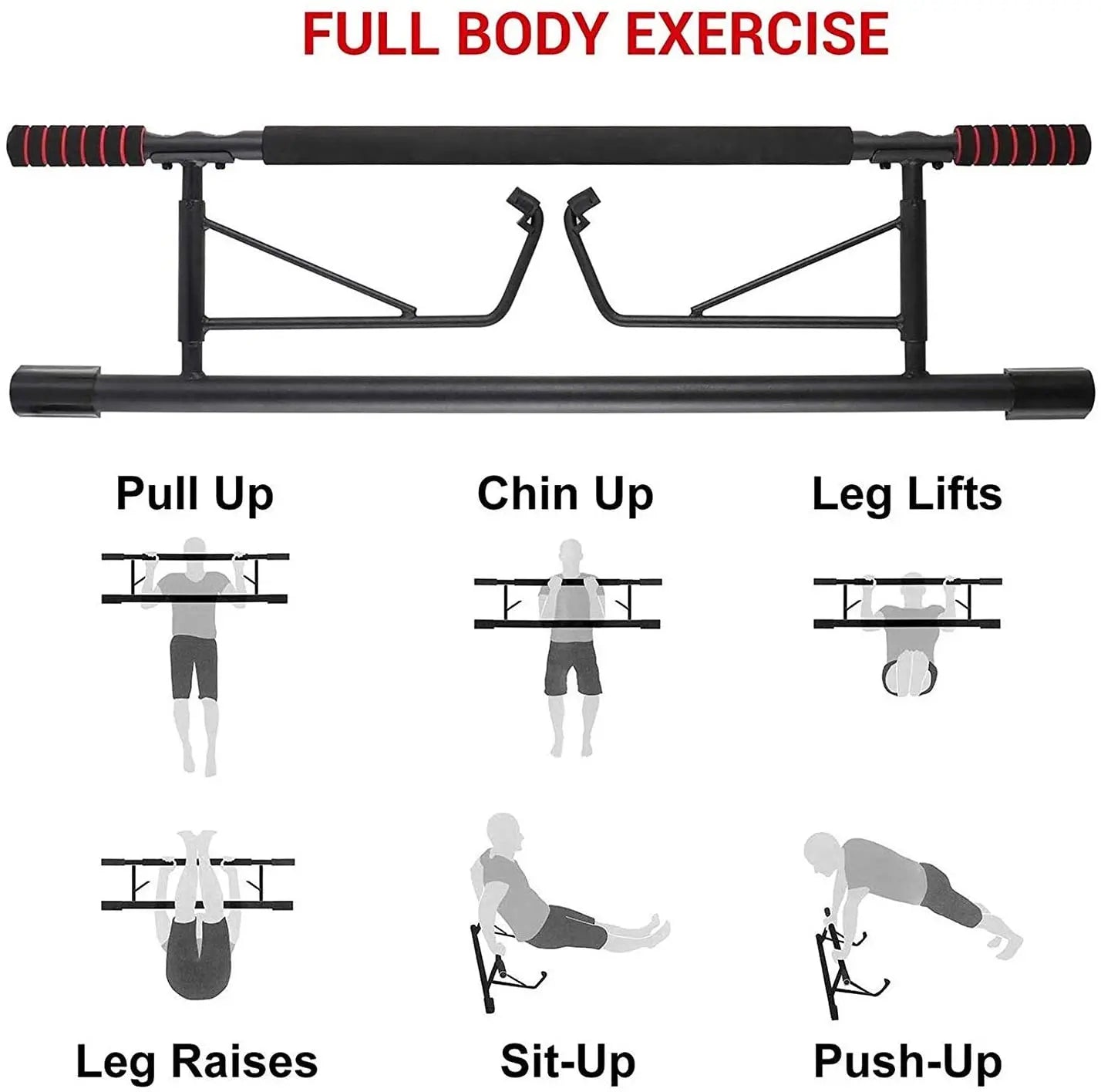 IronHang Doorframe Pull-Up Bar — Stainless Steel, No Screws