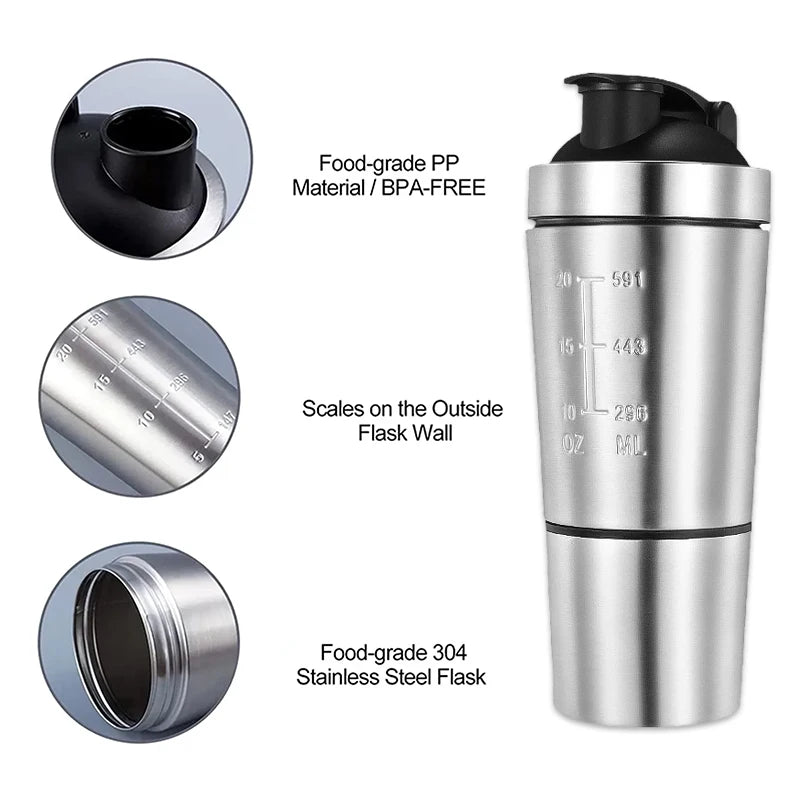 StormShaker Stainless Steel Protein Shaker — Insulated