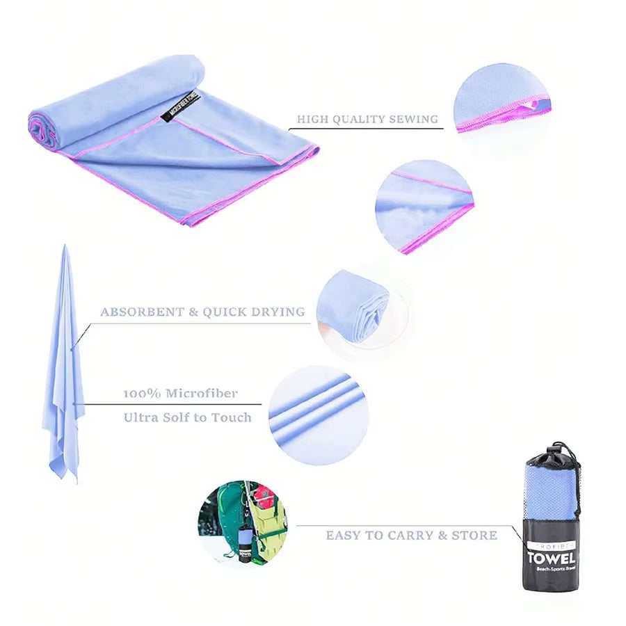 Quick-Drying Sports Towel Swimming Gym Fitness Fast Absorbent Towels Camping Running Swimming Beach Washcloth Towels