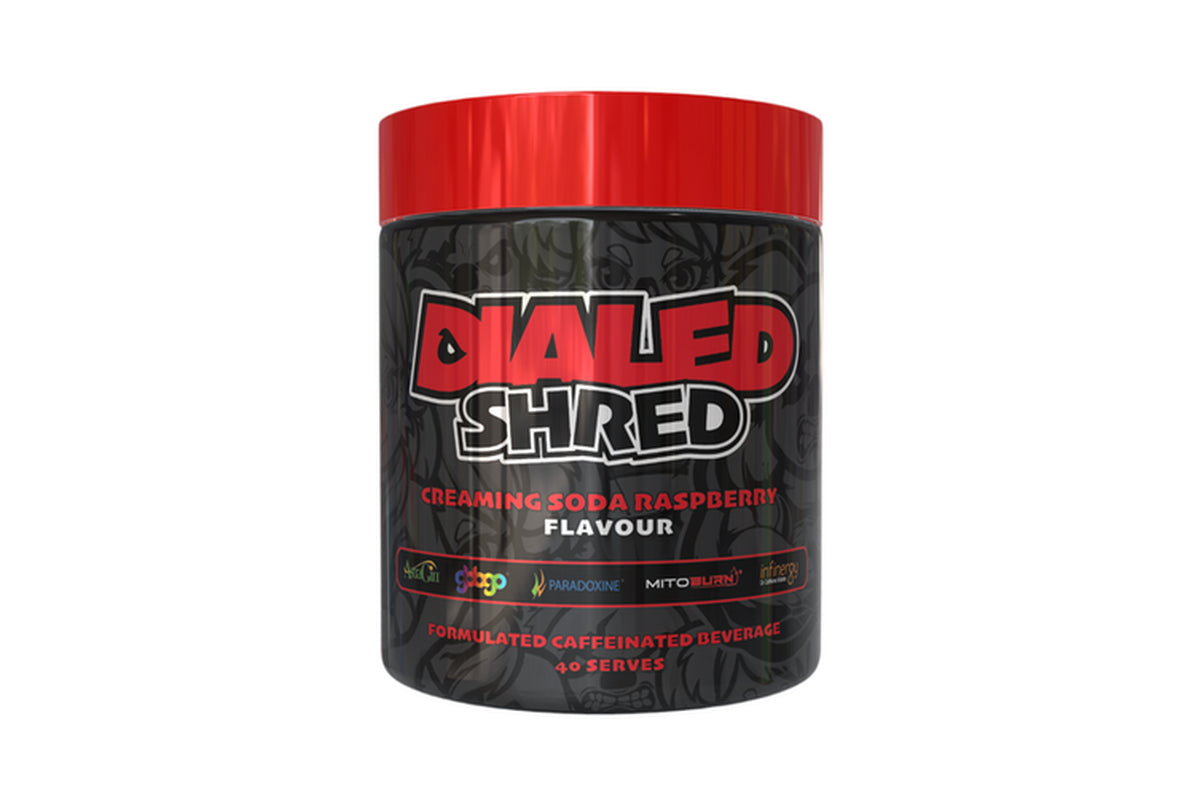 Dialed Shred Fat Burner Pre Workout Creaming Soda Raspberry